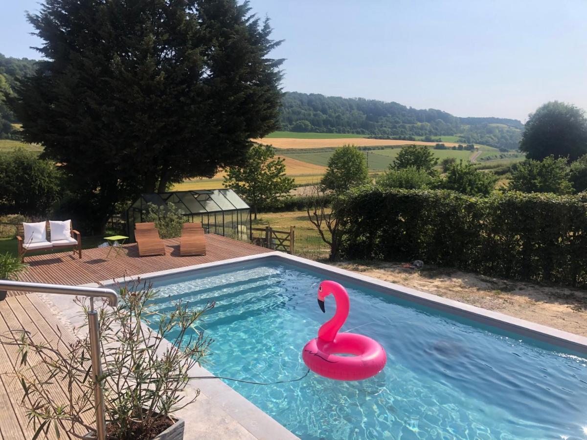 Gite Piscine Jacuzzi Privatises Clos Valentin Freulleville Exteriör bild